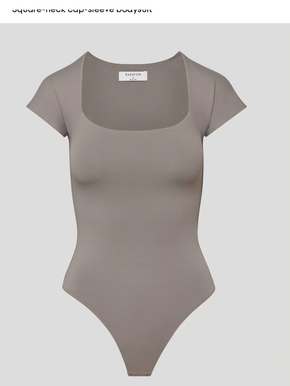 Aritzia Babaton Grey Square-Neck Short-Sleeve Bodysuit